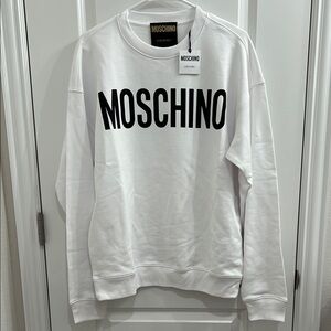 MOSCHINO logo print cotton crewneck sweatshirt